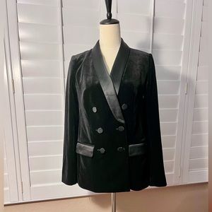 Express black faux velvet blazer size XS